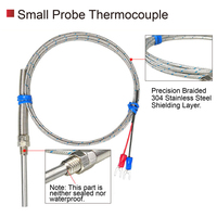 Industrial K Type Thermocouple Probe M8 Threaded High Temperature 600C Stainless Steel Fiberglass Insulated Digital ODM