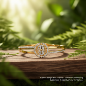 Bracelet tendance en acier inoxydable 316L plaqué or PVD, bijoux durables et résistants pour femmes - Product Image 3