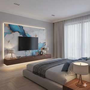 PVC壁パネルカスタマイズされた大理石のテクスチャ付き防水表面とサイズオプションホームデコアPVC大理石の壁パネル - Product Image 3