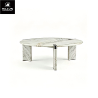 Table basse ronde en marbre moderne de luxe, table centrale en pierre naturelle pour salon, décoration intérieure, table basse pour hôtel et villa
