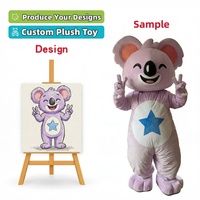 Fabricant de jouets en peluche personnalisés, usine de mini-mascottes koala avec signe de paix, mascottes interactives pour événements commerciaux, vêtements de poupées personnalisés