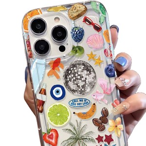 เคสโทรศัพท์ลายผลไม้หั่นชิ้น ปลาทอง ต้นมะพร้าว รุ่นดิสโก้ใหม่ ปี 2025 สำหรับ <span class=keywords><strong>iPhone</strong></span> 17 16 Pro Max แบบใส พิมพ์ลายรูใหญ่ - Product Image 6