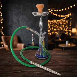 Chaman India Hubble Bubble Pipe, Mezcla de Colores, Metal y Vidrio, Tipo Recto, Técnica de Lacado, Modelo 14753 - Product Image 3