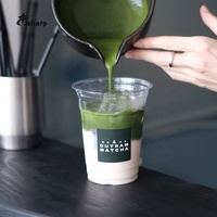 Gobelets en Plastique PET Transparent avec Couvercles, Personnalisables avec Logo, Jetables, 12oz 14oz 16oz 18oz 20oz 24oz, pour Matcha, Latte, Café Glacé à Emporter