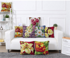 INTODIY taie d'oreiller loquet <span class=keywords><strong>crochet</strong></span> Kits nouveau point de croix broderie bricolage taie d'oreiller loquet <span class=keywords><strong>crochet</strong></span> kits pour débutants - Product Image 1