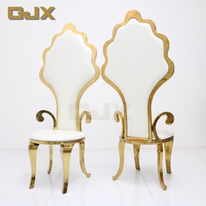 Venta al por mayor de muebles de decoración de boda real moderna personalizada de lujo oro brillante novia y novio sillas y mesas de fiesta para eventos - Product Image 3