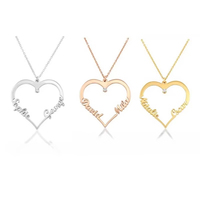 DuoYing Collier personnalisé avec pendentif en forme de cœur à double nom pour les couples, cadeau d'anniversaire, acier inoxydable, collier avec nom personnalisé