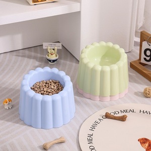 Bol pour animaux de compagnie anti-renversement, bol pour nourriture pour chat sur pieds hauts, forme arrondie pour chats - Product Image 1