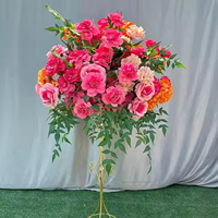 Nouveau conçu 60cm rose romantique fleur artificielle grosses boules fête de mariage salle à manger décoration de la maison fleur boule centres de table