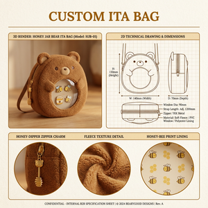 Sac bandoulière Ita Bag Premium en forme d'ours, en tissu peluche marron, avec fermeture éclair métallique YKK, sangle réglable, porte-accessoires unique - Product Image 1