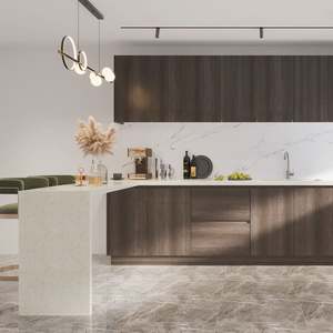 Armoires de cuisine multifonctionnelles en bois de bouleau massif modernes personnalisées de haute qualité avec personnalisation de la conception gratuite - Product Image 2