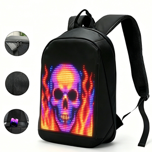 Sac à dos numérique LED étanche avec écran LED couleur programmable et fermeture éclair - Product Image 4