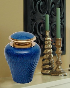 Urna de cremación de latón macizo de mármol azul Venus, suministros funerarios conmemorativos de estilo americano para adultos, cenizas conmemorativas para humanos - Product Image 2