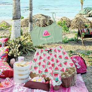 Conjuntos de Pijama para Mujer 2025, Sexy, con Estampado de Sandía, Top Corto y Pantalones Cortos con Cintura Elástica, Suaves, ODM, para Verano - Product Image 3