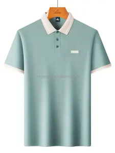 Camisas Formales para Hombre PENGRUI, Bordado Personalizado con Logotipo en la Parte Delantera, Patrón de Letras, Tejido Transpirable, Manga Corta, Algodón, Modelo 99 - Product Image 2