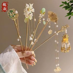Hanfu ปิ่นปักผมไข่มุกของจีนมีพู่ประดับดอกไม้สำหรับผู้หญิง - Product Image 6