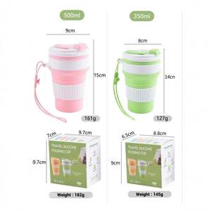 Botella de Agua Plegable, Taza de Silicona Ligera, Taza de Café Portátil con Tapa - Product Image 3