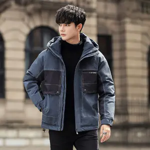 סופר איכות קצר סגנון מקצועי קוריאני אופנה ברדס כבד חיצוני בגדי ברווז למטה נוצת מעיל H משלחת Men'S