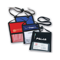 Polyester Leher Dompet dengan Depan Saku dan Kecil Bening Saku
