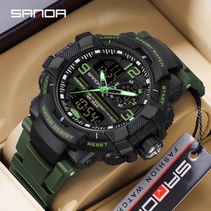 SANDA 6130 นาฬิกาอิเล็กทรอนิกส์สำหรับกีฬากลางแจ้งปีนเขา นาฬิกาข้อมือมัลติฟังก์ชั่นกันน้ำพร้อมไฟส่องสว่าง - Product Image 2