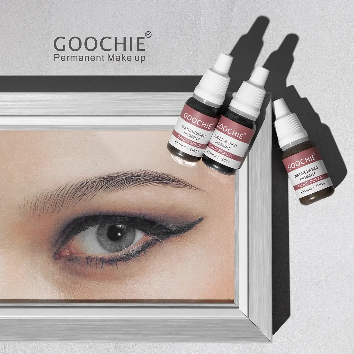 Goochie 18 colors semi organic liquid water based micro pigment EU standard machine permanent makeup pigment