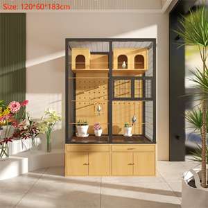 <span class=keywords><strong>2026</strong></span> Katı Metal Temperli Cam Nefes Alabilen Güvercin Yuvası Papağan Kafesi Lüks Büyük Kuş Villası Ahşap Kuş Kafesi - Product Image 5