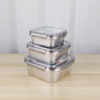 Vente directe d'usine, boîte à lunch pour enfants, boîte à lunch en acier inoxydable, boîte à lunch SUS 304, récipient de stockage alimentaire avec couvercles