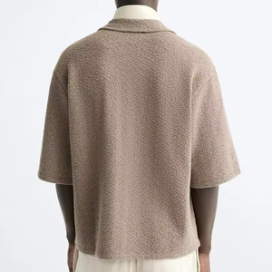 Di alta qualità da <span class=keywords><strong>uomo</strong></span> estate Cardigan manica corta ODM/OEM maglia sottile traspirante maglione primaverile per Polo con maglia a maglia Desi - Product Image 2