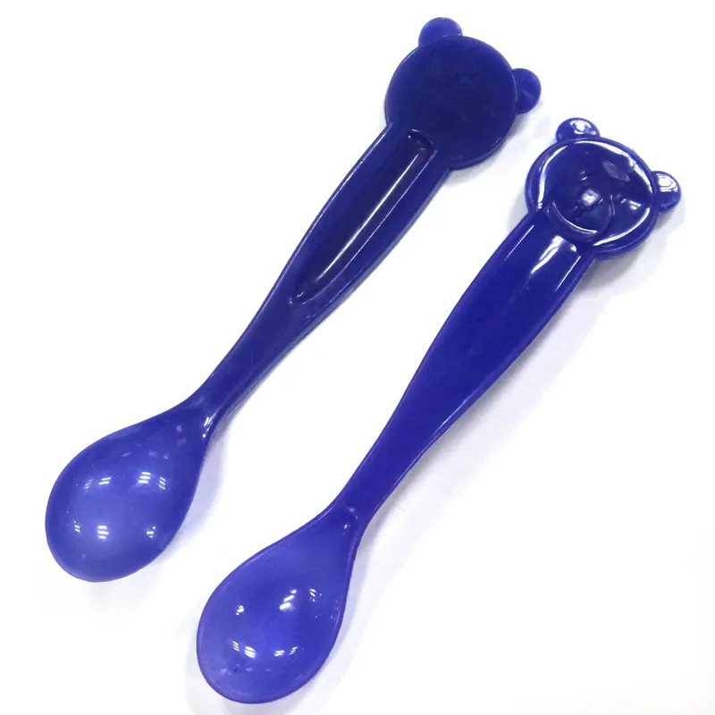 Temperature Sensitive Color Changing Disposable Baby Feeding PP Plastic Spoon For Baby