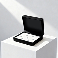 Boîte à boutons de manchette rigide personnalisée faite à la main avec insert en velours, en carton, design gaufré - Boîtes d'emballage cadeau