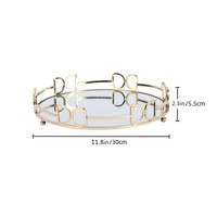 Plateau de rangement flexible en métal doré de luxe au design européen pour aliments, bijoux et outils