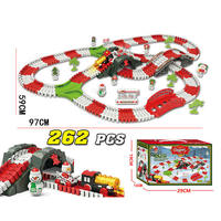 Set de Tren Eléctrico Navideño de 262 Piezas, Vías de Tren Flexibles para Armar, Juguete con Luz para Niños, Regalo Educativo de Navidad
