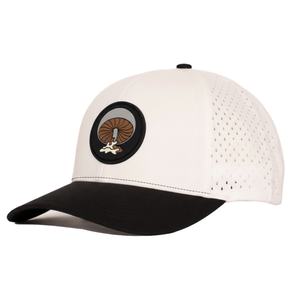 Casquette de golf OEM personnalisée en maille perforée avec logo, 6 panneaux, visière légèrement incurvée, snapback, patch en caoutchouc imperméable - Product Image 1