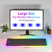 Tapis de bureau à chargement sans fil RVB à impression personnalisée Tapis de bureau magnétique détachable 800x300 avec chargeur sans fil