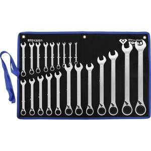 Brilliant Tools Jeu de clés à cliquet, inversion, 21 pièces, 6 - 32 mm - Product Image 1