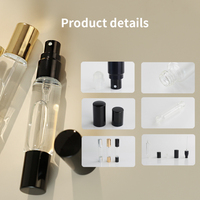 Eric Bouteille à bille de pulvérisation à double tête transparente de haute qualité Bouteille cosmétique échantillon de parfum en verre de 10ml Bouteille vide sous-emballée