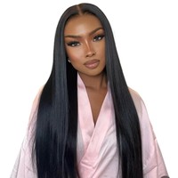 Perruque longue et droite en soie haute température de 26 pouces pour femmes européennes et américaines, cheveux synthétiques, coiffure en fibre chimique, en stock
