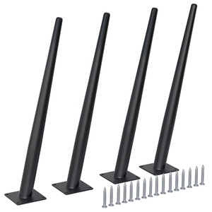 Juego de Patas Metálicas Resistentes de Color Negro Mate, Inclinadas y Cónicas para Muebles, Estilo Moderno de Mediados de Siglo, Patas de Mesa Metálicas - Product Image 1