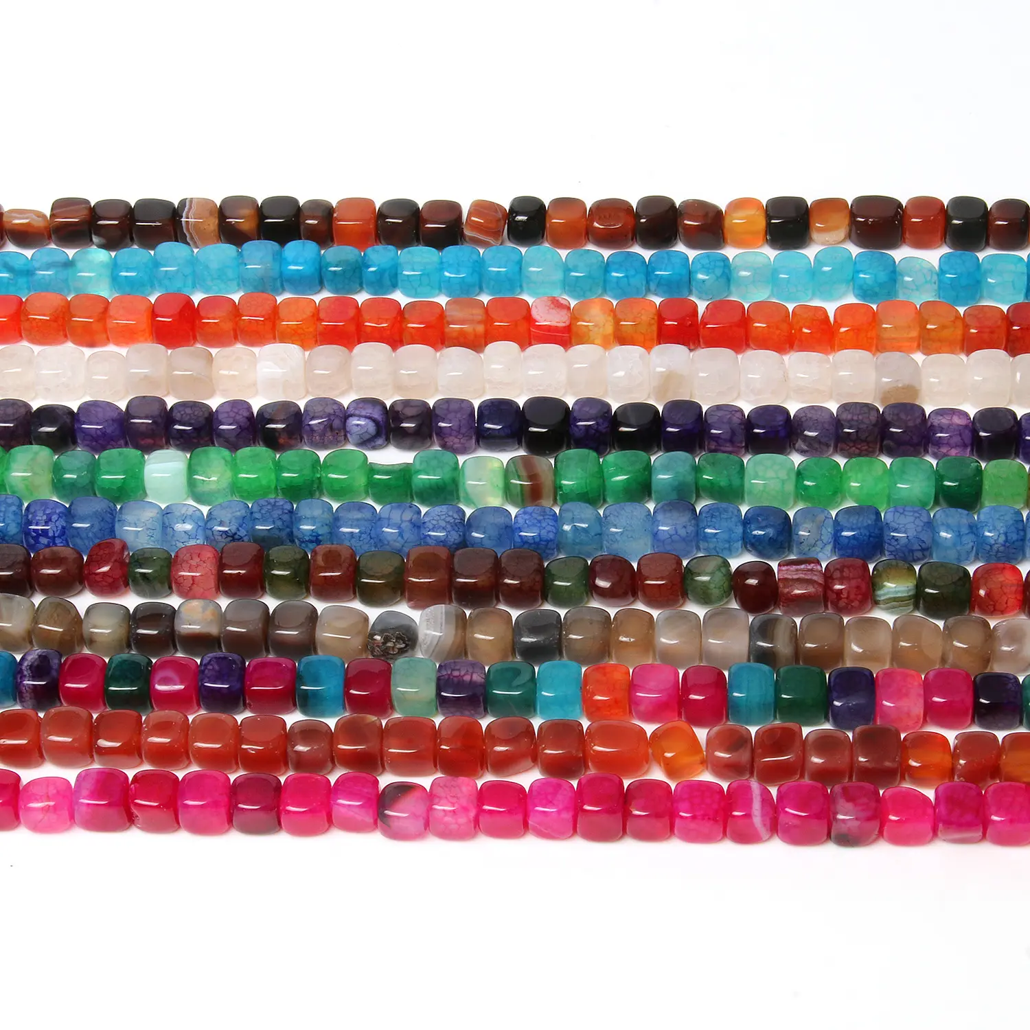 Jc Crystal Wholesale Hot Sale Hoge Kwaliteit 8Mm Vierkante Vorm Agaat Losse Natuursteen Kraal Voor Armband Maken