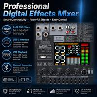 Console de mixage audio 14 canaux HL-G14 avec lumières RGB, double effets DSP 99, BT5.0, alimentation fantôme 48V, enregistrement OTG pour scène live, DJ et studio