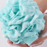 Éponge de bain colorée personnalisée en gros, gommage corporel, exfoliant, douche, filet de bain, ceinture, nettoyant corporel