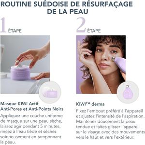 FOREO Smooth Resurface KIWI Derma Microdermabrasion Extracteur de points noirs en silicone pour le visage, minimiseur de pores, aspirateur à ions lithium - Product Image 2