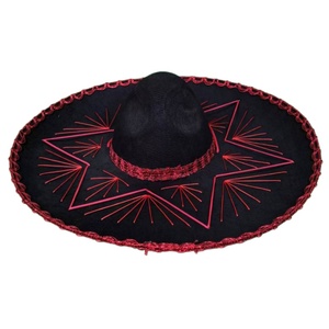 Sombrero Fedora de Ala Ancha con Estrella Bordada en Fieltro para Eventos de Negocios, Casual, Cinco de Mayo y Fiestas - Product Image 4