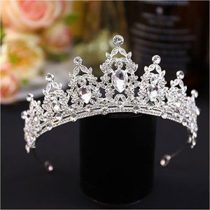 Tùy Chỉnh Bạc Mạ Đám Cưới Vương Miện Thanh Lịch Rhinestone Đám Cưới Vương Miện Vương Miện Cho Cô Dâu Phụ Nữ Cô Gái - Product Image 2