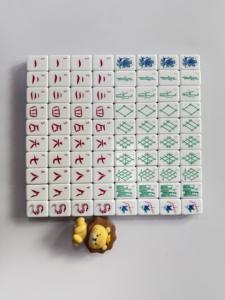 Jeu de tuiles de <span class=keywords><strong>mahjong</strong></span> américain bleu, élégant, en acrylique, sur mesure, 160 tuiles, 4 couches - Product Image 3