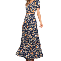Ensemble de robes de vacances en rayonne à imprimé floral de style hawaïen 100%