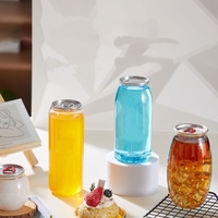 Pot en plastique PET rond de 330 ml avec couvercle en aluminium personnalisable, options d'impression multiples pour café, thé, jus, soda, boissons