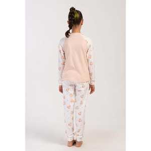 Ensemble de pyjama en Lycra pour filles, jupe à manches longues et col rond régulé avec poignets ovales (tailles 7-8/13-14) - Product Image 1