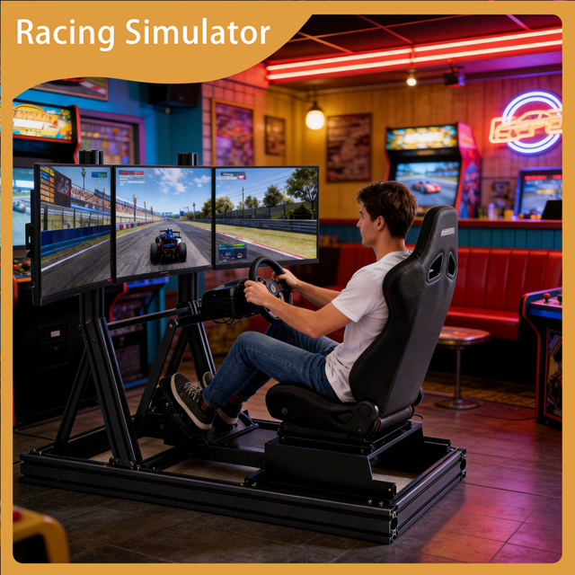 Universal 6000 Series Sim Racing Frame Cutting Service for Direct Drive Steering Wheels High-End Simulation Gaming Experience