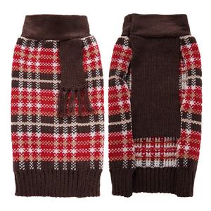 Grade xadrez clássico malha camisola do cão <span class=keywords><strong>XXL</strong></span> com lenço decorativo moda inverno Pet Jumper - Product Image 1